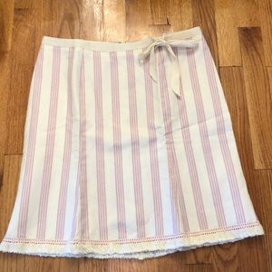 Nanette Lepore designer skirt, cream/pink, size 6